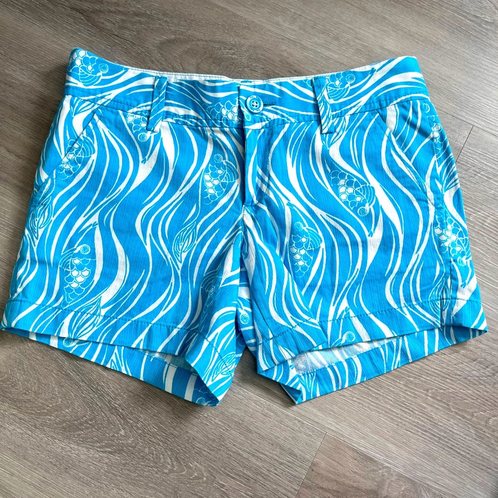 Lily Pulitzer Blue and White Patterned Shorts